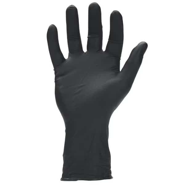 Megaman, Disposable Gloves, 8.5 mil Palm, Nitrile, Powder-Free, 2XL, 50 PK, Black
