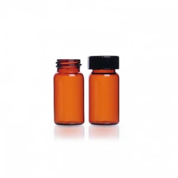 Vial, Sample, Amb, Attached Phenolic Closure, PTFE-Faced/White, PK144