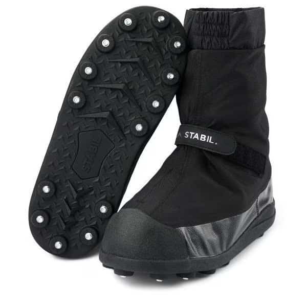 Overshoe, Plastic Toe, 7 in Height, Cleated Sole, Black, Yellow, XL