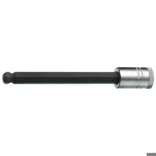 Screwdriver Bit Socket, 3/8", Long 8mm, Overall Length: 132mm