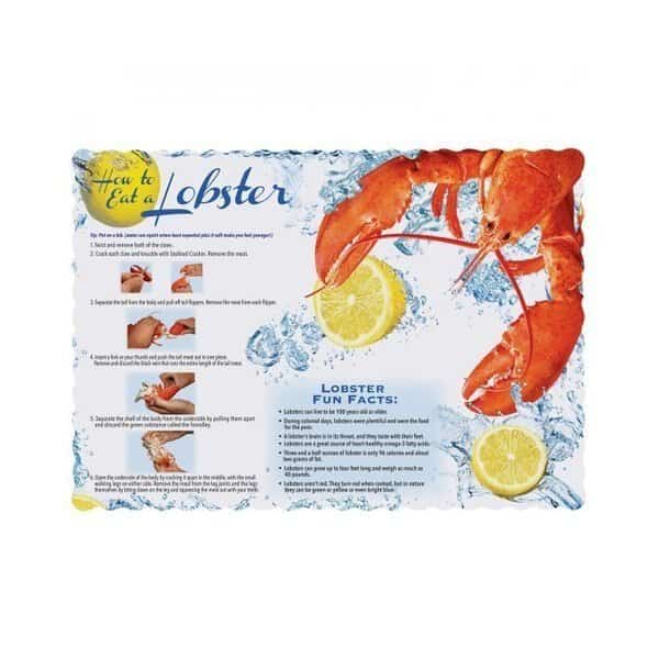 10" x 14" Scalloped Lobster Facts Paper Placemats, PK1000