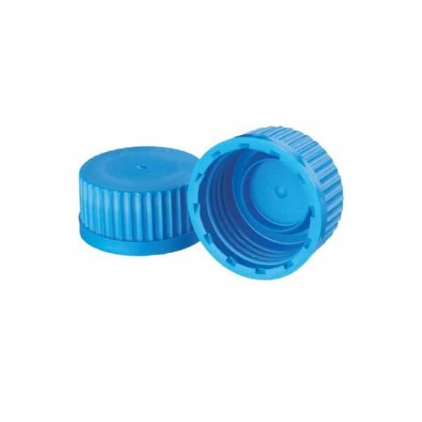 Blue PP Cap, w/Sealing Ring 45 mm, PK12
