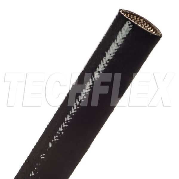 Braided Cable Sleeve, 1 in Inside Dia., 50 ft, Fiberglass, Black