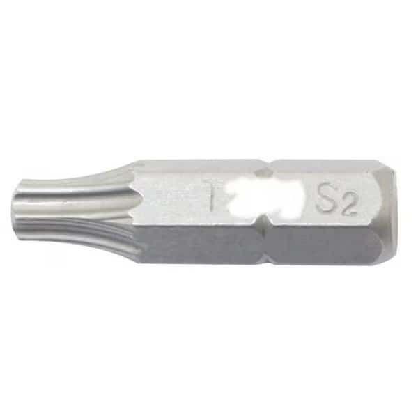 Bit, Star Tip, T25, 1" L, 1/4" Hex Dr
