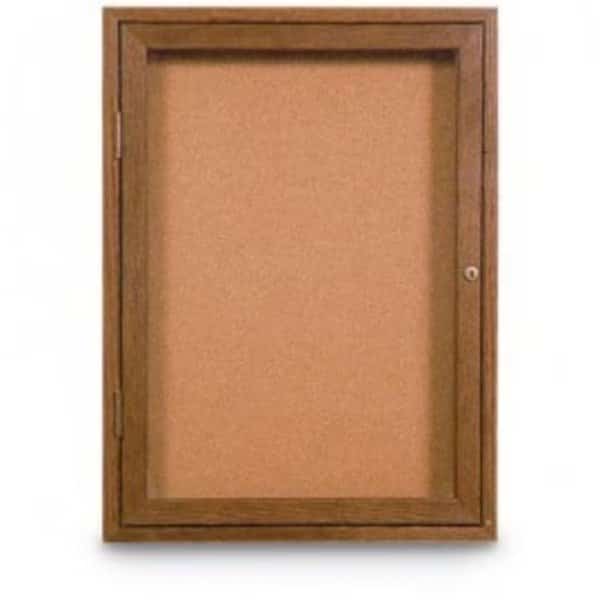 Single Door Wood Enclosed Corkboard, 36