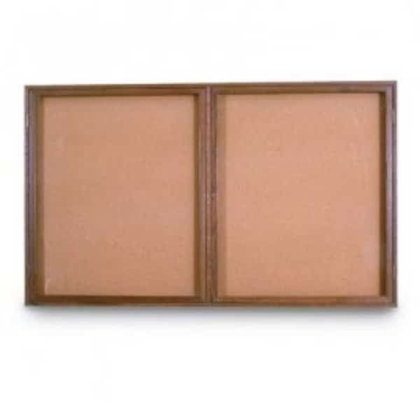 Double Door Wood Enclosed Corkboard, 60