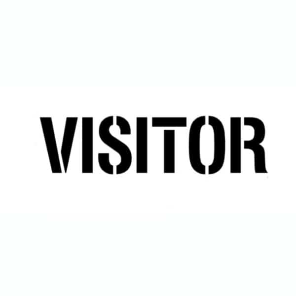 Stencil, 18", VISITOR, 1/8"