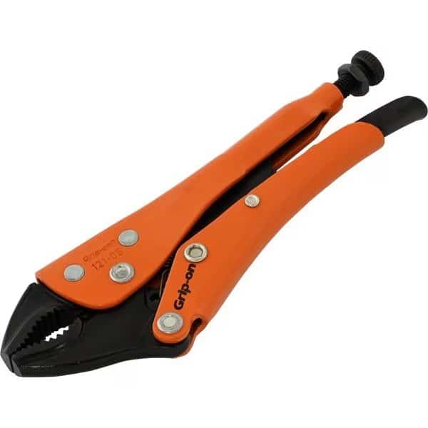 5 Locking Pliers, 118 Jaw Opening, Curved Jaws With Wire Cutter