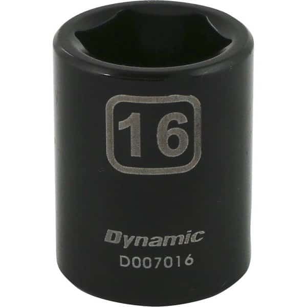 3/8" Drive Standard Socket, Black Phosphate, Tools 3/8" Drive 6 Point Metric, 16mm Standard Length