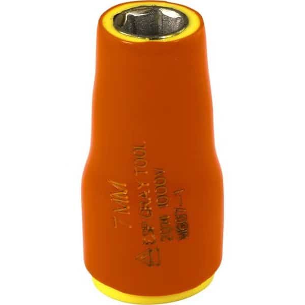 7mm X 1/4" Drive, 6 Point Standard Length, 1000V Insulated