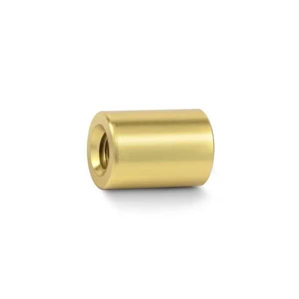 Round Standoffs, #10-24 Thrd Sz, 1/2 in Bd L, Aluminum Brass Anodized, 3/8 in OD