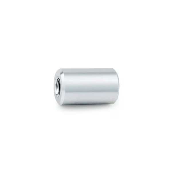 Round Standoffs, 5/16"-18 Thrd Sz, 1 in Bd L, Aluminum Clear Anodized, 5/8 in OD
