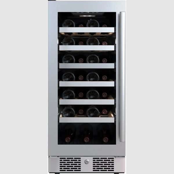 15 Inch Wide 27 Bottle Capacity Single Zone Wine Cooler with Left Swing Door