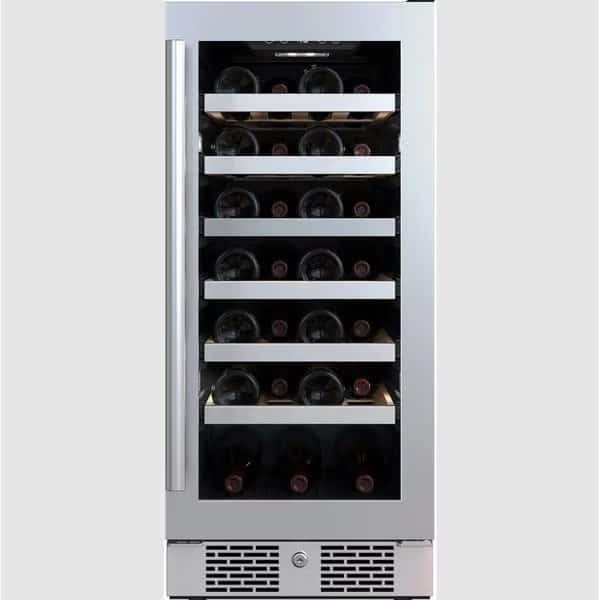 15 Inch Wide 27 Bottle Capacity Single Zone Wine Cooler with Right Swing Door