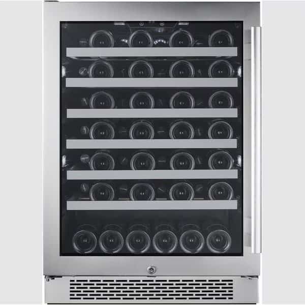 24 Inch Wide 53 Bottle Capacity Single Zone Wine Cooler with Left Swing Door