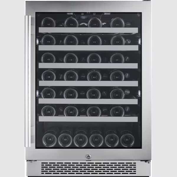 24 Inch Wide 53 Bottle Capacity Single Zone Wine Cooler with Right Swing Door