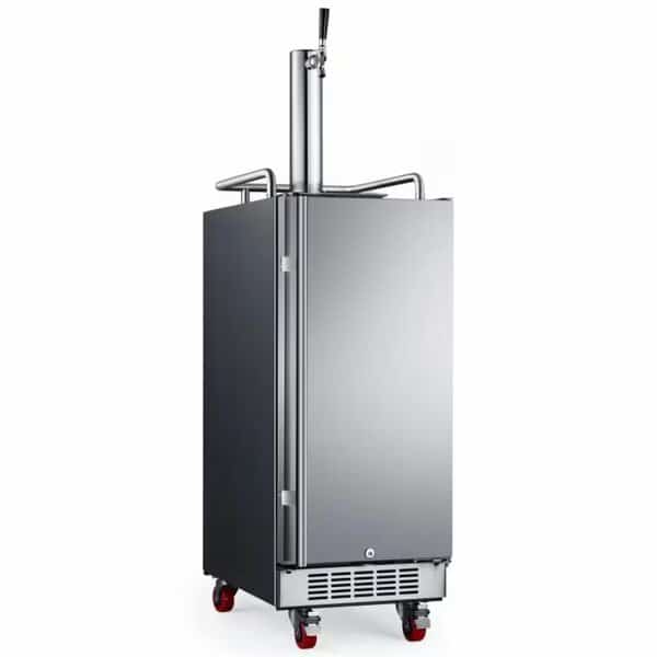 15 Inch Wide 1 Tap Outdoor Kegerator with Forced Air Refrigeration and Air Cooled Beer Tower