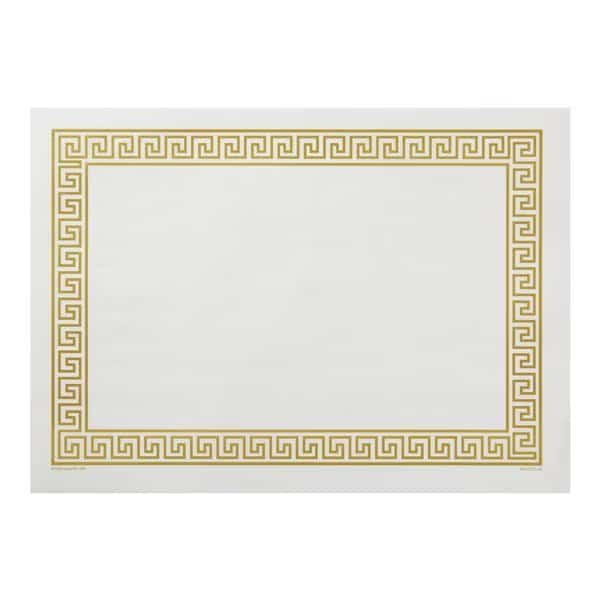 10" x 14" Gold Greek Key Paper Placemats 1000 PK