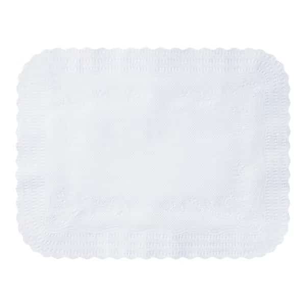 14" x 19.25" Scalloped Edge White Paper Traymats 1000 PK