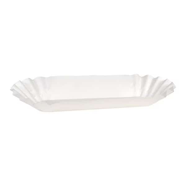 6" White Fluted Hot Dog Trays 3000 PK