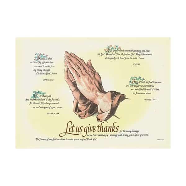 10" x 14" Four Faiths Paper Placemats, PK1000, HOFFMASTER, Mfr# 702023