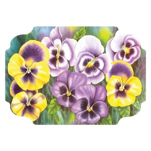 10" x 14" Die Cut Edge Pansies Paper Placemats, PK1000
