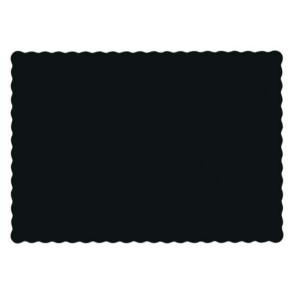 10" x 14" Scalloped Black Paper Placemats, PK1000