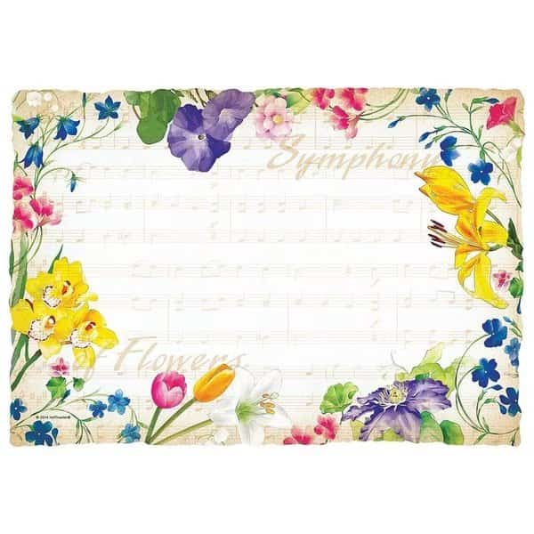 10" x 14" Symphony Flowers Paper Placemats, PK1000, HOFFMASTER, Mfr# 311114