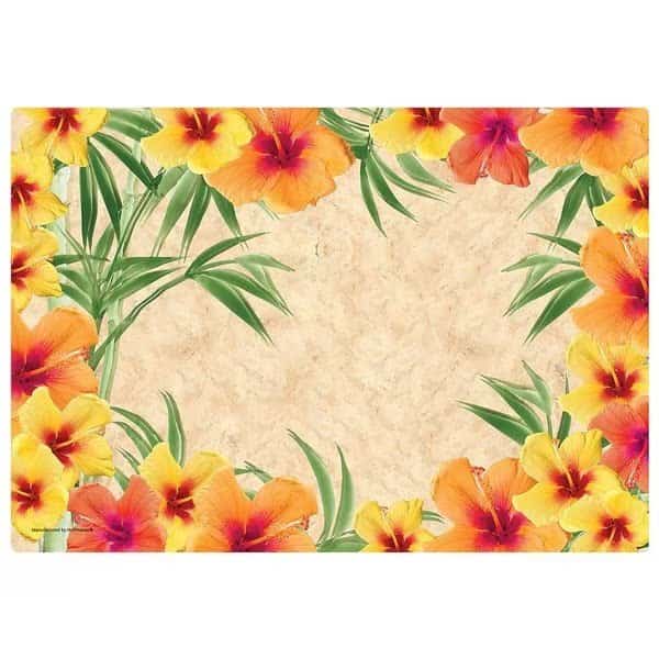10" x 14" Hibiscus Paper Placemats, PK1000