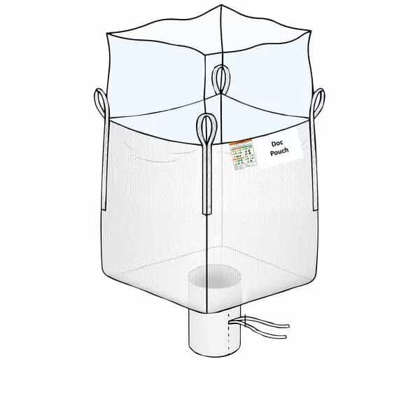 3000 lbs. dry material Bulk Bags, White, 50 PK