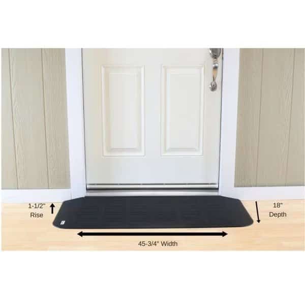 ADA Compliant Rubber Threshold Ramp: 1-1/2" Rise x 45-3/4" Wide x 17-3/4" Depth