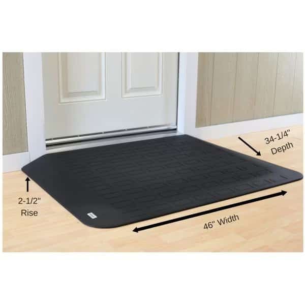 ADA Compliant Rubber Threshold Ramp: 2-1/2" Rise x 46" Wide x 30" Depth