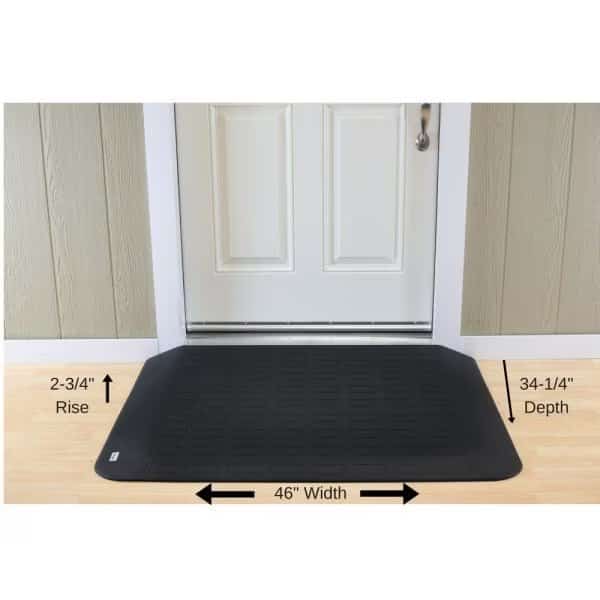 ADA Compliant Rubber Threshold Ramp: 2-3/4" Rise x 46" Wide x 34-1/4" Depth