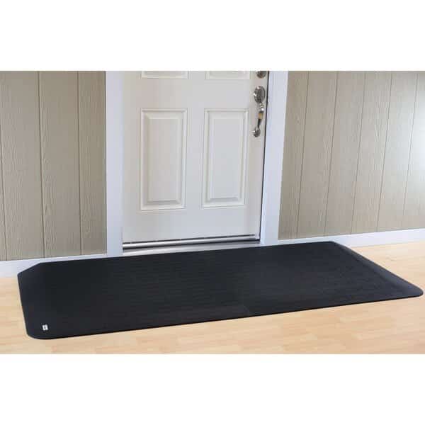 ADA Compliant Rubber Threshold Ramp: 3" Rise x 82" Wide x 34-1/4" Depth - 2 pc assembly