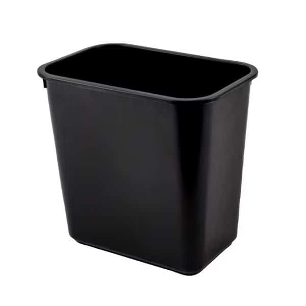 8 qt Rectangular Trash Can, Black