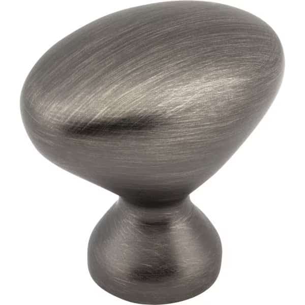 1-1/4" Overall Length Brushed Pewter Oval Merryville Cabinet Knob