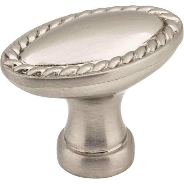 1-3/8" Overall Length Satin Nickel Oval Rope Detailed Lindos Cabinet Knob