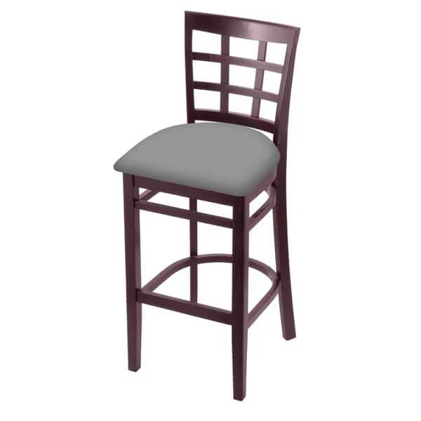 25" Counter Stool, Dark Cherry Finish, Canter Grey Seat