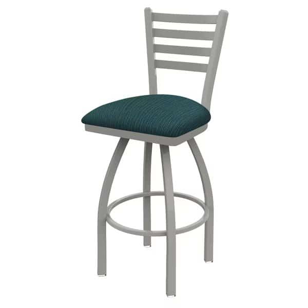 30" Swivel Bar Stool, Nickel Finish, Graph Tidal Seat