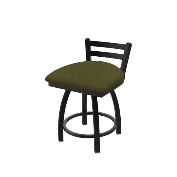 18" Low Back Swivel Vanity Stool, Black Wrinkle, Graph Parrot Seat, Holland Bar Stool Co, Mfr#: 41118BW015