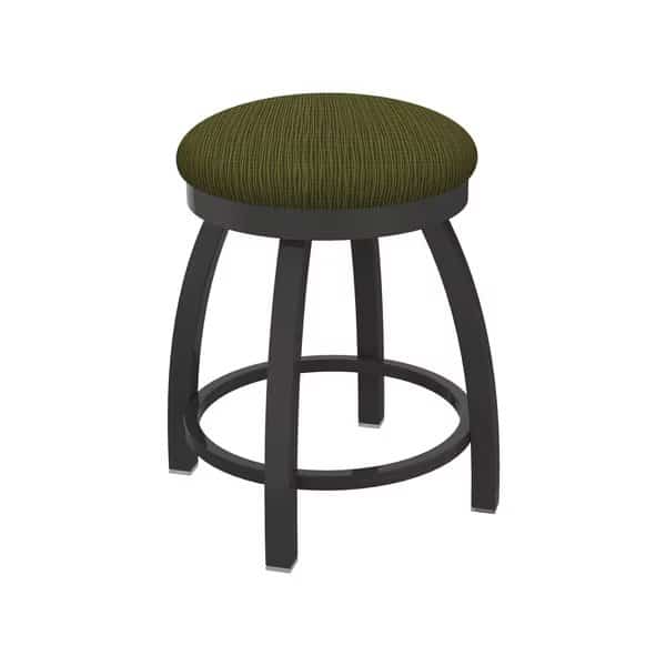 18" Swivel Vanity Stool, Pewter Finish, Graph Parrot Seat
