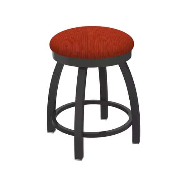 18" Swivel Vanity Stool, Pewter Finish, Graph Poppy Seat
