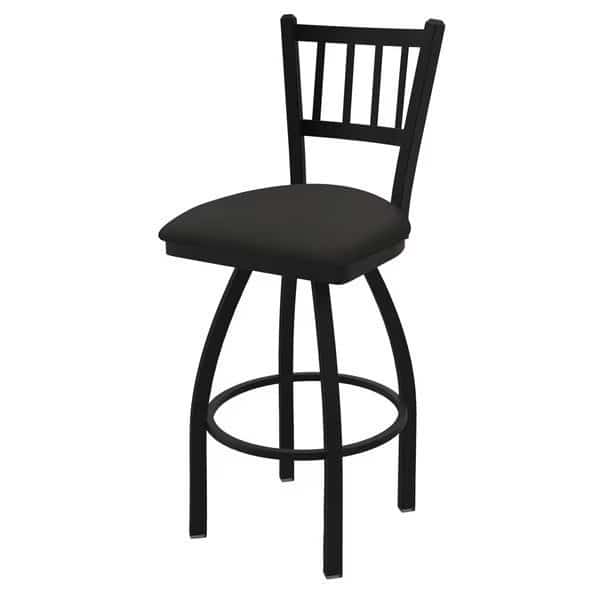 25" Swivel Counter Stool, Black Wrinkle, Canter Iron Seat