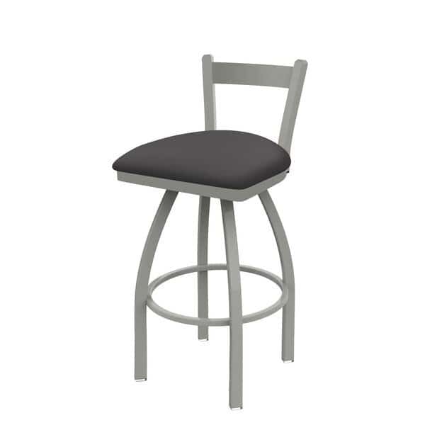 30" Low Back Swivel Bar Stool, Nickel Finish, Canter Storm Seat
