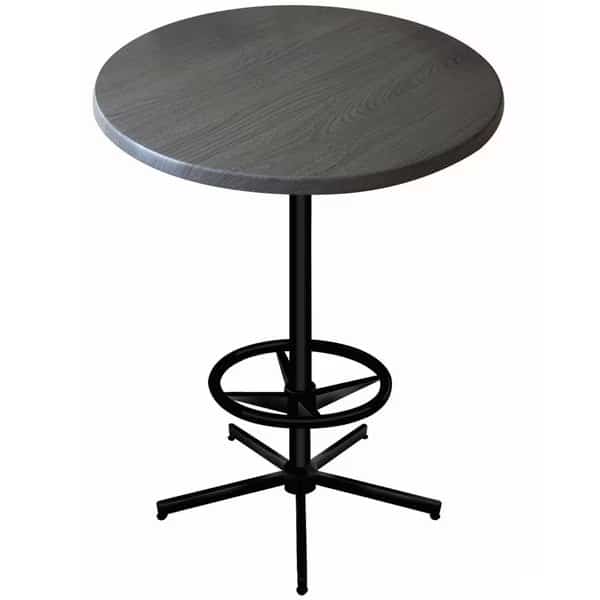 42" Tall In/Outdoor All-Season Table, 30" dia. Charcoal Top