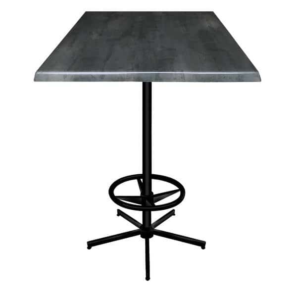 42" Tall In/Outdoor All-Season Table, 36" x 36" Square Black Steel Top