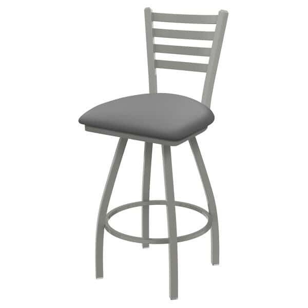 36" Swivel X-Tall Bar Stool, Nickel Finish, Canter Grey Seat