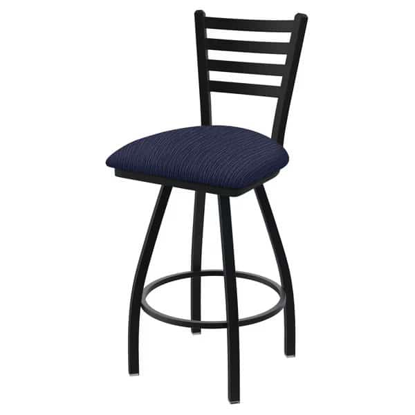30" Swivel Bar Stool, Black Wrinkle, Graph Anchor Seat