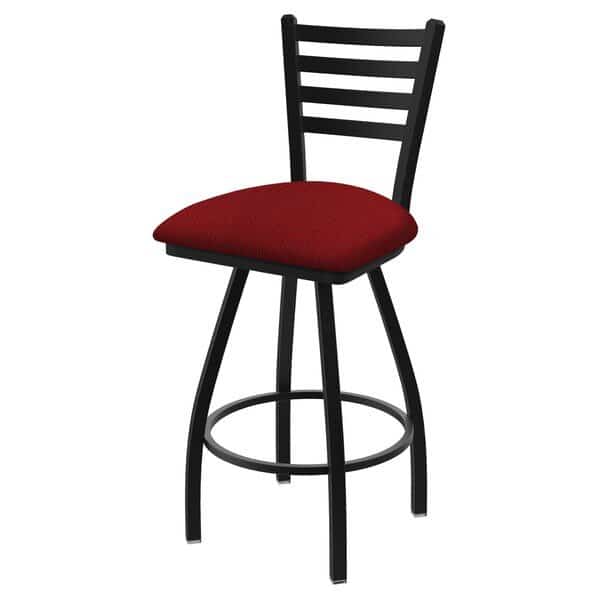 36" Swivel X-Tall Bar Stool, Black Wrinkle, Graph Ruby Seat