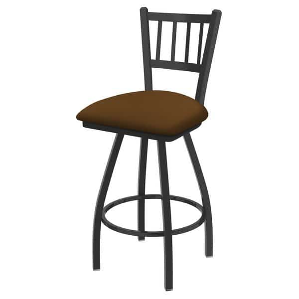 36" Swivel X-Tall Bar Stool, Pewter Finish, Canter Thatch Seat